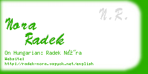 nora radek business card